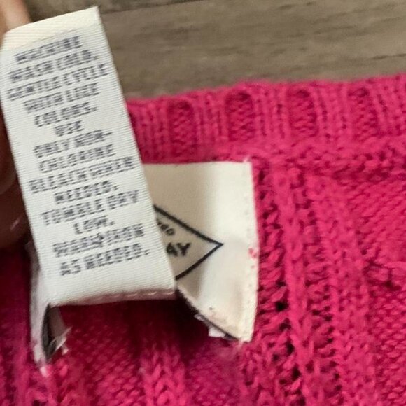 Preppy Fall St Johns Bay Sweater Pink Cable Knit Long Sleeves V Neck Size 3X - Picture 4 of 4